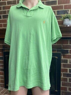 POLO By RALPH LAUREN Shirt Mens Size XL Green Custom Fit Short Sleeve Cotton